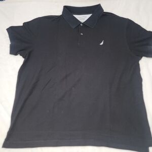 Nautica Black Polo Shirt Short Sleeves Classic Design
